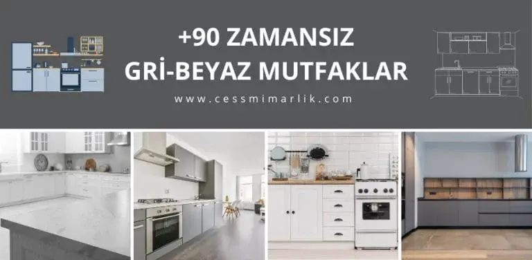 gri beyaz mutfak tasarimlari